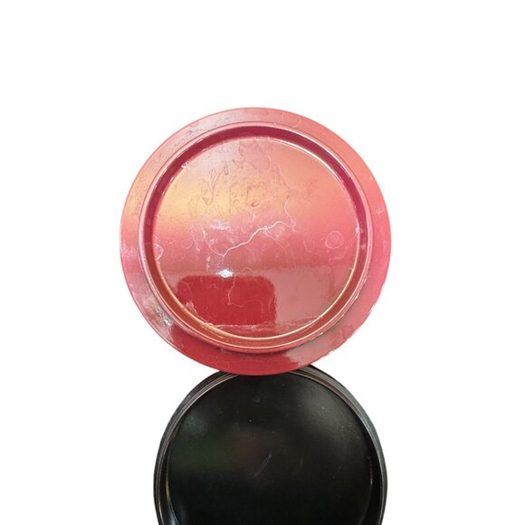 Vintage Japanese-Style Lacquered Plastic Round  Box With Fan Pattern - Picture 6 of 7